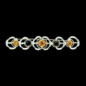 Elegant Vintage SARAHOO Silver and Gold Floral Brooch - MINT CONDITION